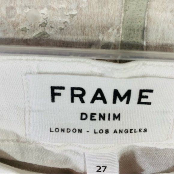 Frame Denim Le Skinny de Jeanne Blanc Distressed Skinny Jeans Size 27 - Picture 10 of 12